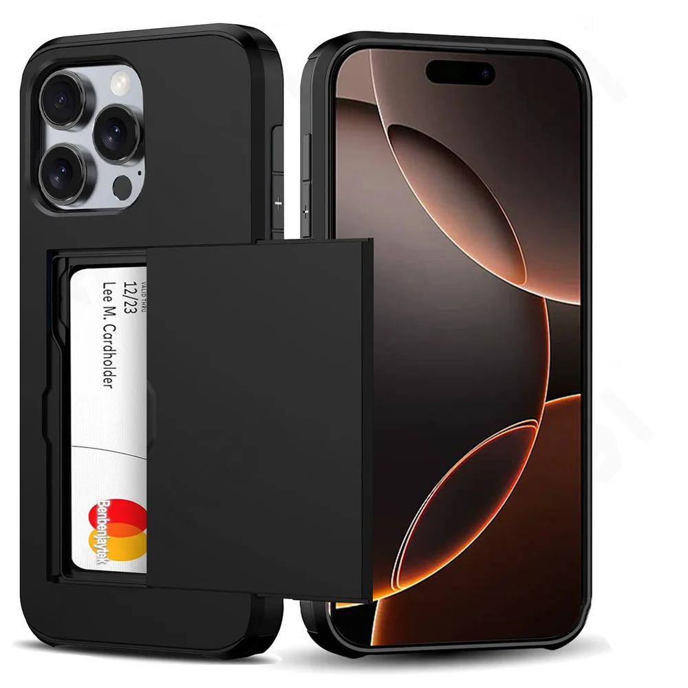 Case For iPhone 17 16 15 14 13 12 11 Pro Max X XR XS 8 Plus Slim Dual Laye Heavy Duty Protective Hidden Card Slot Wallet Cover