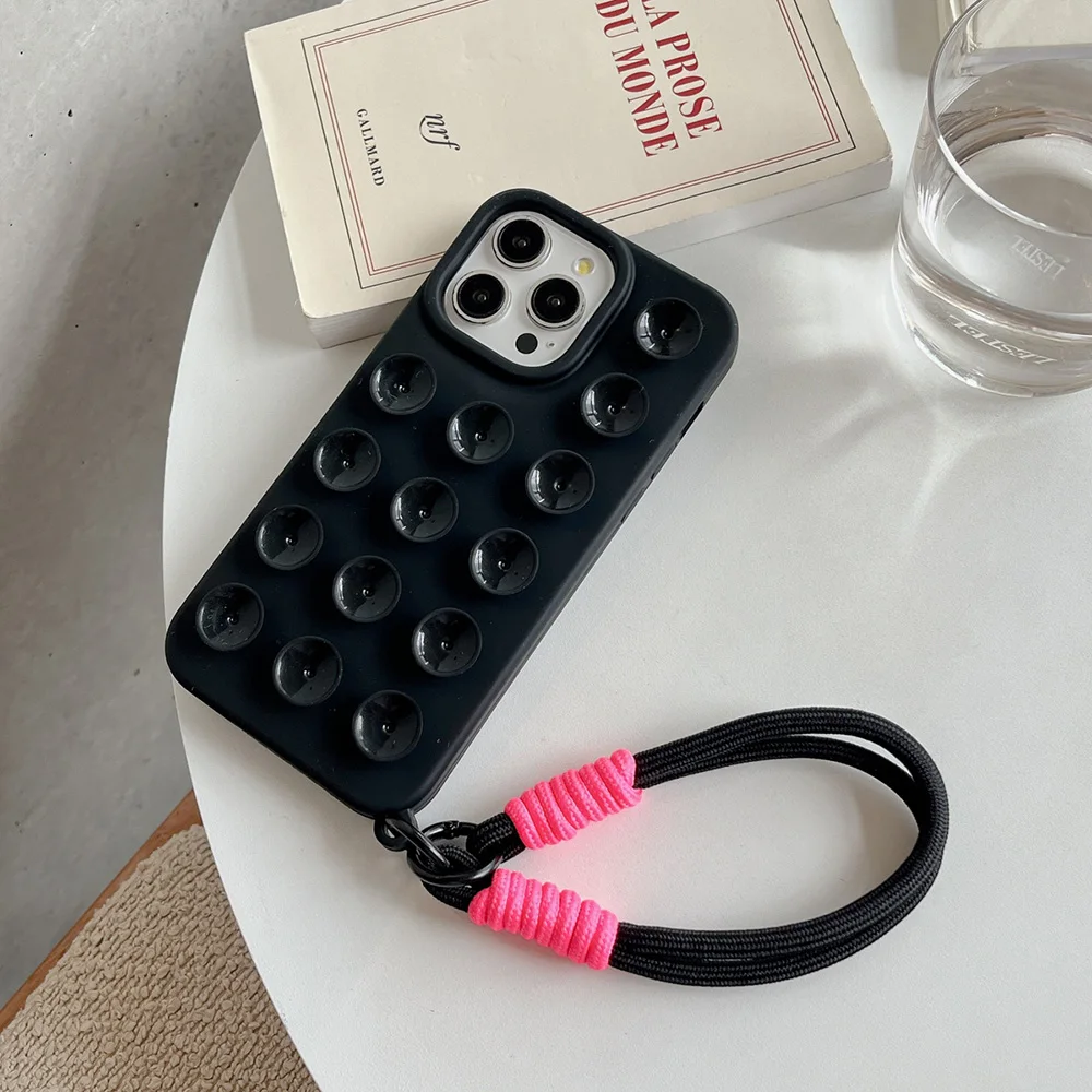 S92b27ba9afac47ff84ae594736ea92179.webp 3D Suction Cup Silicone Phone Case For iPhone 16 Pro Case iPhone 13 15 17 11 12 14 Pro Max Anti Slip Wall Stand Back Cover Coque