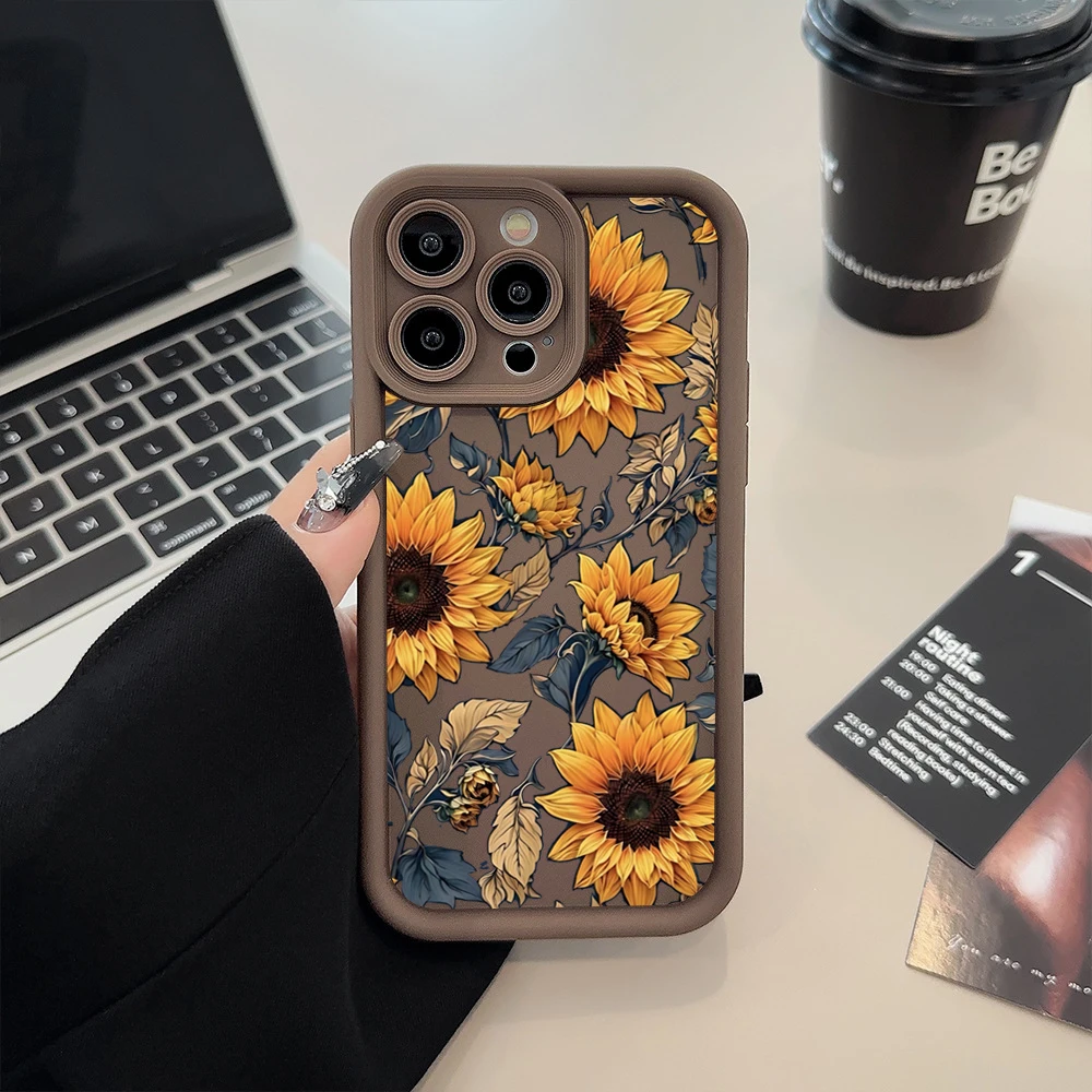 Case For iPhone 17 Cases iPhone 16 Pro Max Case Flower Printed Phone Case For iPhone 15 14 13 12 11 7 8 16 Plus 16E 17 Air Cover