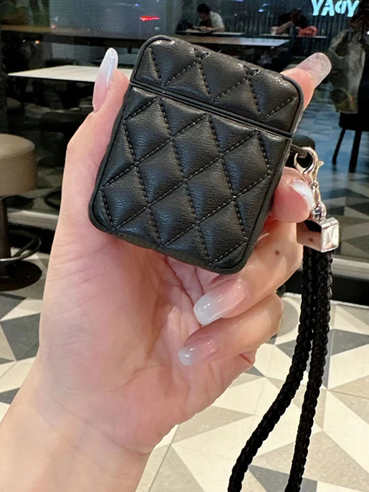 Leather PU Earphone Cover For AirPods 4 For AirPods Pro 2nd Cases For AirPods 3 2 1 Anti-lost Headphone Bag