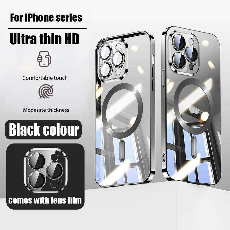 S93c1cbdb340a4107bd0186c847c3a2988.webp Official New Desert Gold Phone Case for iPhone 16 15 14 13 12 11 Pro Max 16 Plus Plating Magnetic Soft TPU Clear Lens Film Cover