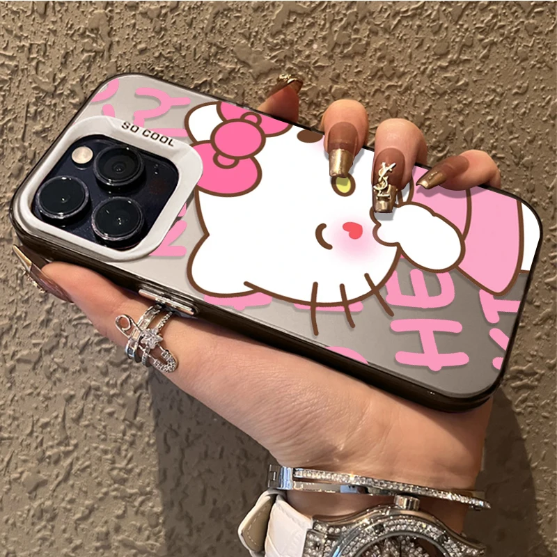 Cute Kitty Cartoon Cat Case for iPhone 17 16 15 14 13 12 11 Pro Max Plus 17 Air 16E X XR XS Max Hard Shockproof Bumper Cover