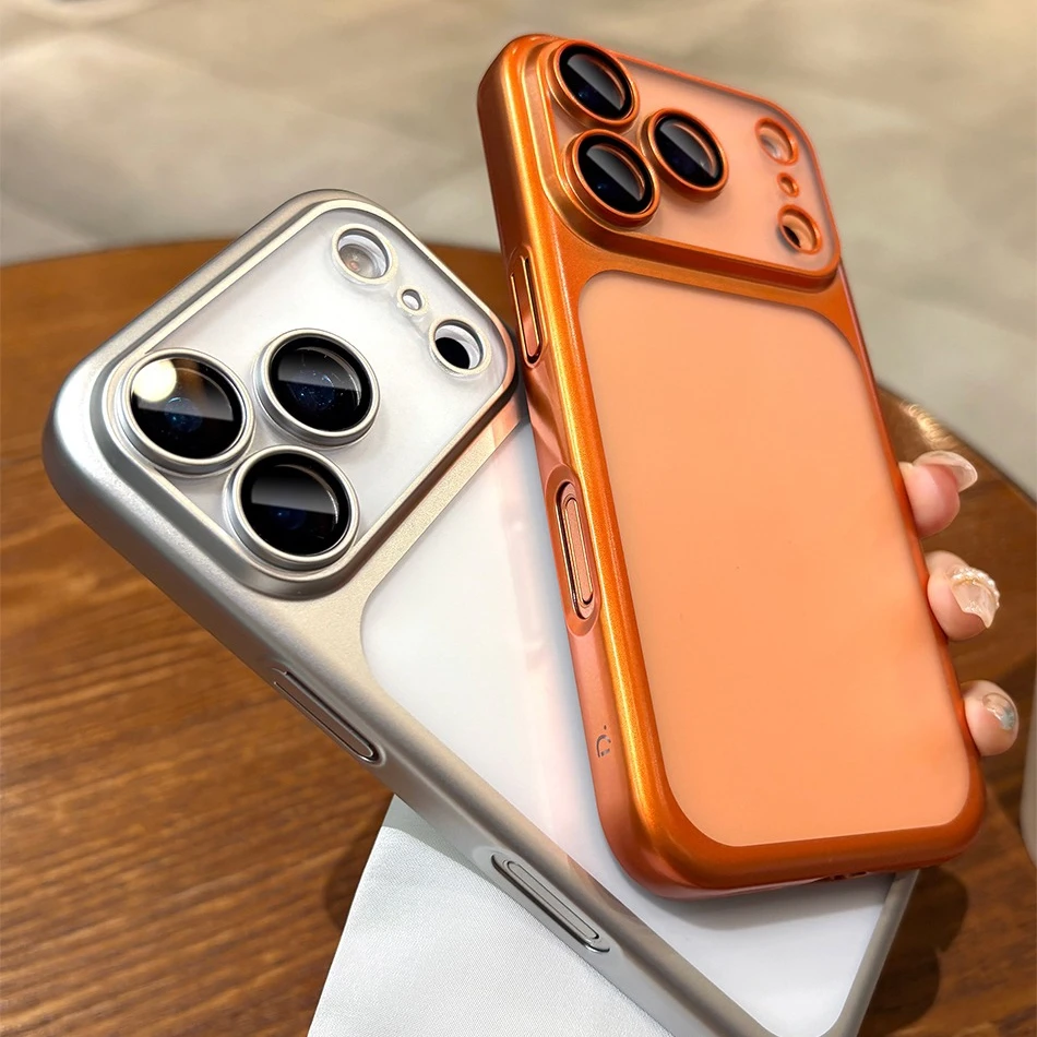 S95d288c7ee9949f9b90a34f16ad90861l.webp Latest Orange Ultra Thin Frosted Phone Case for iPhone 17 Pro Max 17Pro 17 With Lens Film Protection Shockproof Hard PC Cover