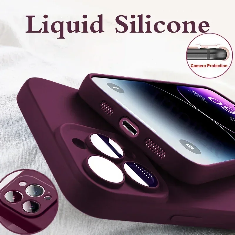 S961a269d9ba44a62bed2435ccf970c3de-1.webp Official Phone Case For IPhone 17 Air 16 15 14 13 11 12 17 Pro Max Plus Silicone Solid Color Fall and Collision Protection Cover