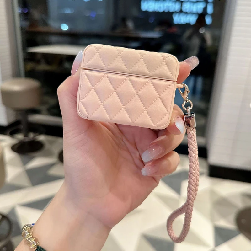Leather PU Earphone Cover For AirPods 4 For AirPods Pro 2nd Cases For AirPods 3 2 1 Anti-lost Headphone Bag