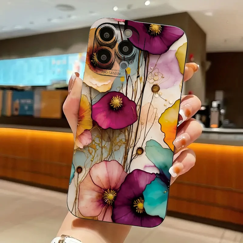 S9737cba733674a59b6bdc80b88bdc895W.webp Vintage Floral Pattern Soft TPU Protective Phone Case for iPhone 17 16 Pro Max 15 14 13 12 11 7 8 16 Plus 16E 17 Air Cases Cover