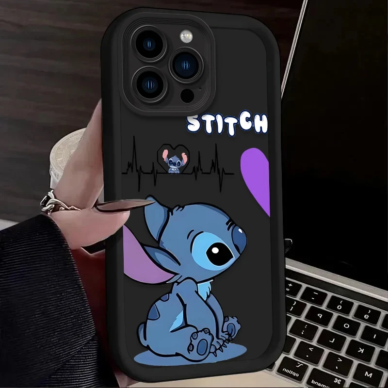 S9757917158bf44678c2562bb3b147823U.webp Cartoon Stitch Angel Cute Couple Phone Case For iPhone 15 14 13 12 11 Pro Max X XS Max XR 12 13 Mini 7 Plus Shockproof Soft Cover