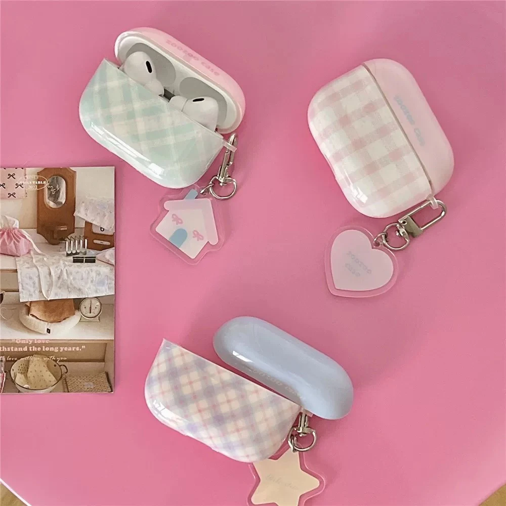 Simple Contrasting Color Grid Ripple Point Suitable For AirPods 3 Headphone Cover, New And Fresh