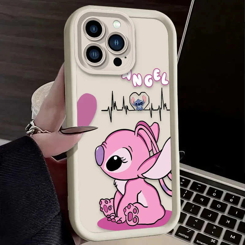 S988c82c0fe38488986a1685cb22a7f96q.webp Cartoon Stitch Angel Cute Couple Phone Case For iPhone 15 14 13 12 11 Pro Max X XS Max XR 12 13 Mini 7 Plus Shockproof Soft Cover
