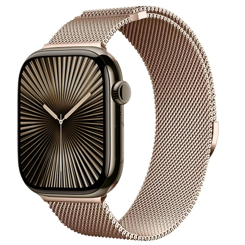 Pure Titanium Metal Milanese Strap for Apple Watch Band Ultra3/2 49mm 11 10 9 8 7 Magnetic Bracelet iWatch 6 5 4 SE2 46mm 45mm 41mm 44mm 40mm