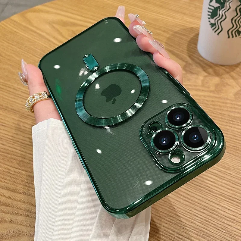 S9b30076d4d6543d6b398d08267ae7fa5T.webp Luxury Plating For Magsafe Magnetic Case For iPhone 17 16 15 14 13 12 11 Pro Max Plus Wireless Charge Cover With Lens Protector