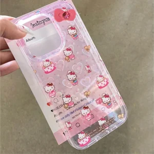 Lovely Kitty Kawaii 3D Bow Phone Case For iPhone 14 12 13 11 15 16 Pro Max XR XS XSMAX 7 8 Plus Mini Y2K Pink Girl Cover