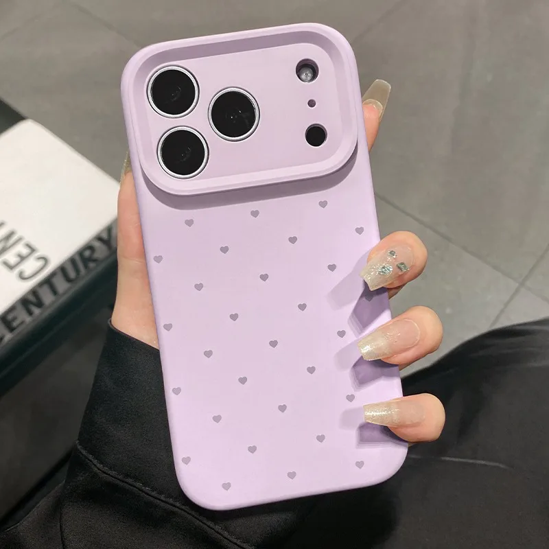 S9b9f8046763b4280a6386ac6fc24685aJ-1.webp Cute Love Heart Candy Color Matte Case for iPhone 17 16 15 Pro Max 14 Plus 12 13 11 Air Soft Liquid Silicone Ultra Slim Cover