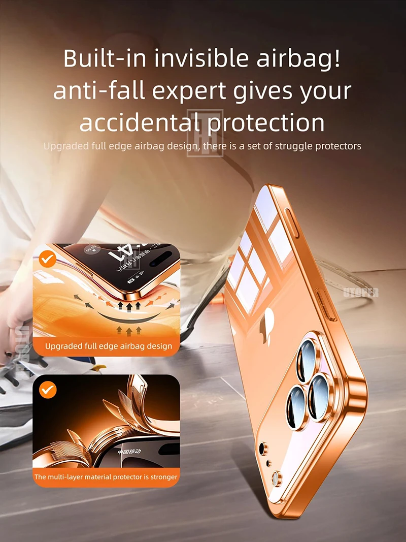 S9da050d4b433433d8d4f7c8f7136b2e7r.webp New Full Lens Protect Ultra Thin Transparent TPU Plating Case for iPhone 17 Air 16 15 14 13 12 11 Pro Max Plus Soft HD Cover