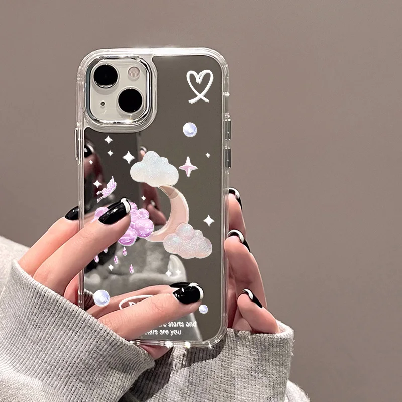 S9ddbde9b2be14de58fa19494bd758a9at.webp Love Heart Mirror Phone Case For iPhone 17 Pro Max Case iPhone 16 13 15 11 12 14 Pro Max 17 Air XR XS X Shockproof Bumper Cover