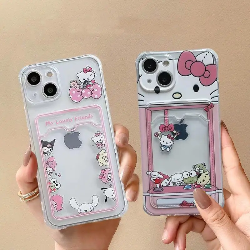 S9defd6ff18844ae2b4f088ea738edb5cN.webp Cute Kitty Cartoon Cat Card Bag Wallet Case For iPhone 16 15 14 13 12 11 Pro Max XS XR 7 8 Plus cover Cute Cute