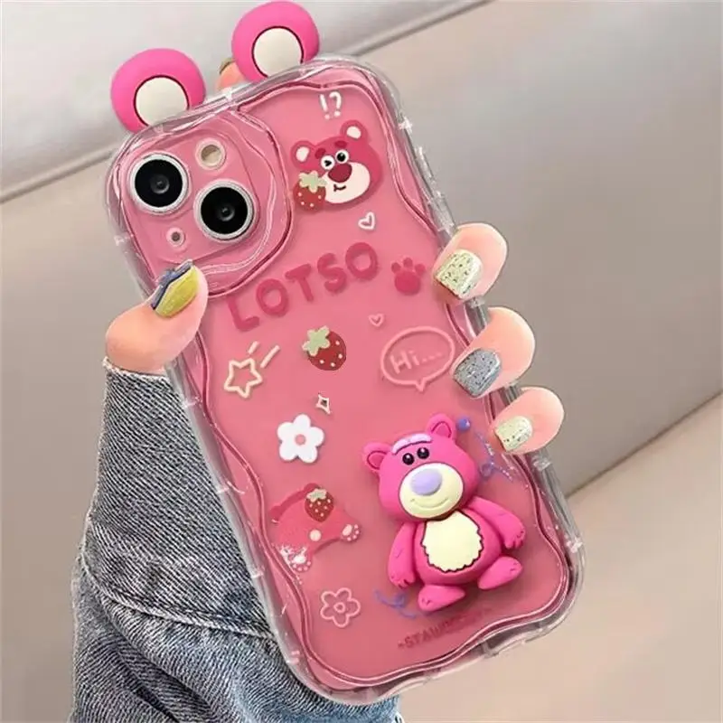 3D Cartoon Rabbit Case For iPhone 16 15 14 Plus 13 12 Mini 11 Pro XR XS Max