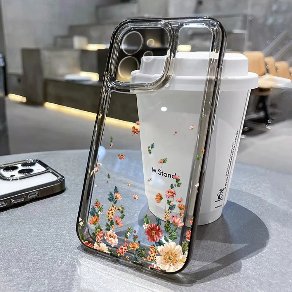 S9f923610e9244aac8c367117267fd2d1E-2.webp Case For iPhone 11 Case iPhone 17 Pro Max Case For iPhone 16 Pro 12 14 13 15 Pro Max XR XS 7 8 15 Plus Cover Flower Soft Fundas