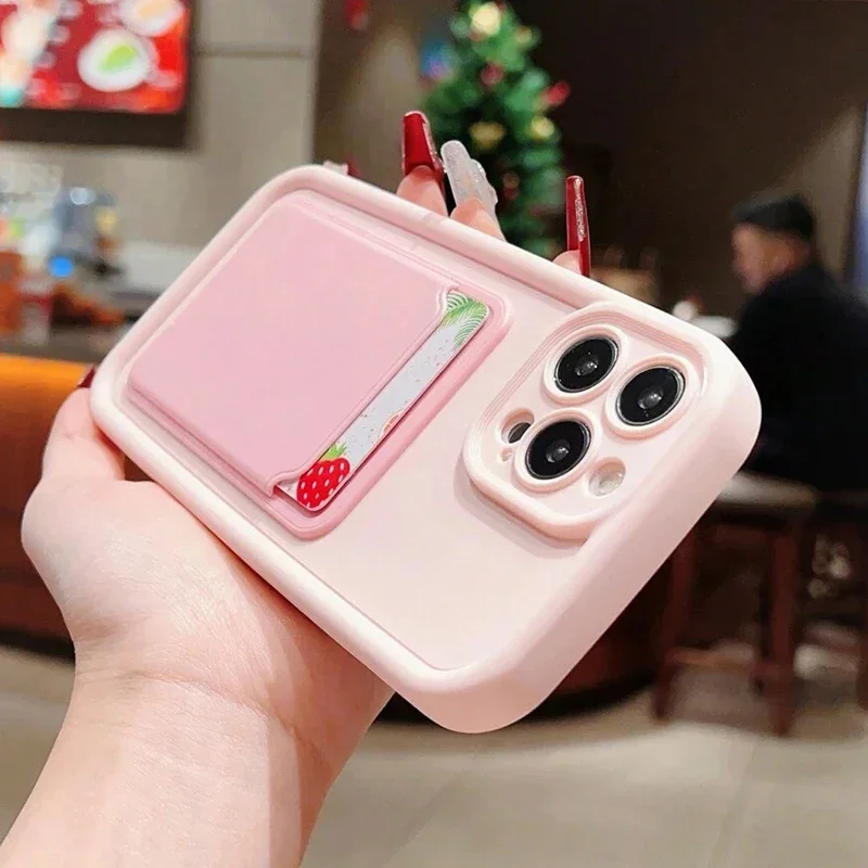S9fbfb6bc1477463c938634a5755e2972a.webp Luxury Silicone Wallet Phone Case For iPhone 17 16 15 14 13 12 11 Pro Max Plus X XR XS Card Holder Slot Shockproof Back Cover