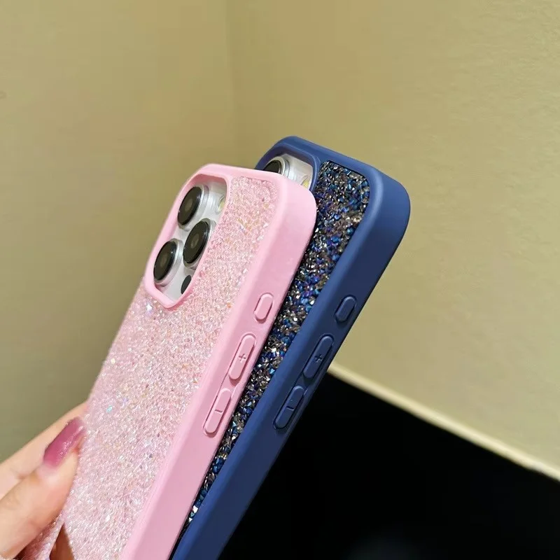 Luxury Rhinestone Diamond Phone Case For iPhone 11 12 13 14 15 16 17 Pro Max 16 Plus The Shiny Diamond Shockproof Protecti Cover