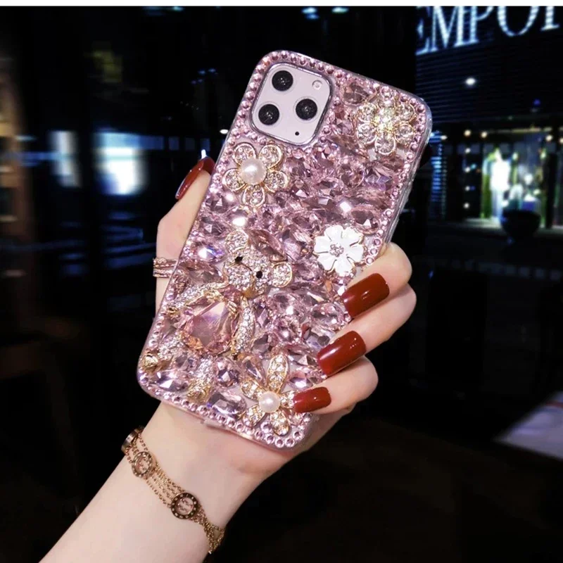 S9fe7ccfdd3b74d49afb0a97655784871o.webp Luxury Cute Bear Diamond Rhinestone Phone Case Bling Glitter Cover for iPhone 16 15 14 13 12 11 Pro 17 Air Gift for Women