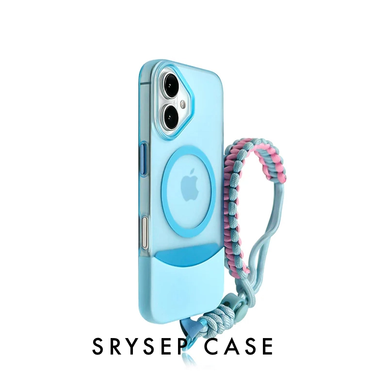 SKU-04rt iPhone Lanyard Series | Contrast Color Matte MagSafe Magnetic Phone Case