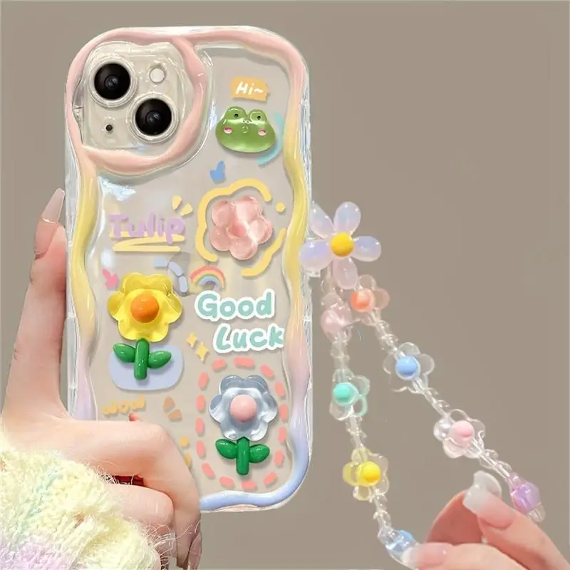 Sa021e45c74d74d6598e501ae7f9a2867U.webp 3D Cute Pink Flower Phone Chain Lanyard Case for Iphone 17 Air 16 Pro Max 11 12 13 14 15 Pro Max Plus Mini Hang Cover