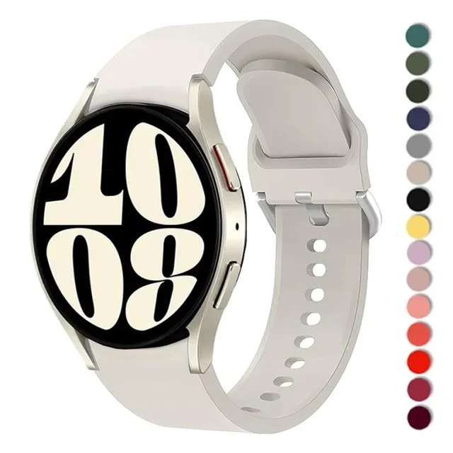 20mm Band For Samsung Galaxy Watch 7 4/5/6 44mm 40mm 5 Pro 45mm Silicone Bracelet correa Galaxy Watch 6 classic 47mm 43mm strap