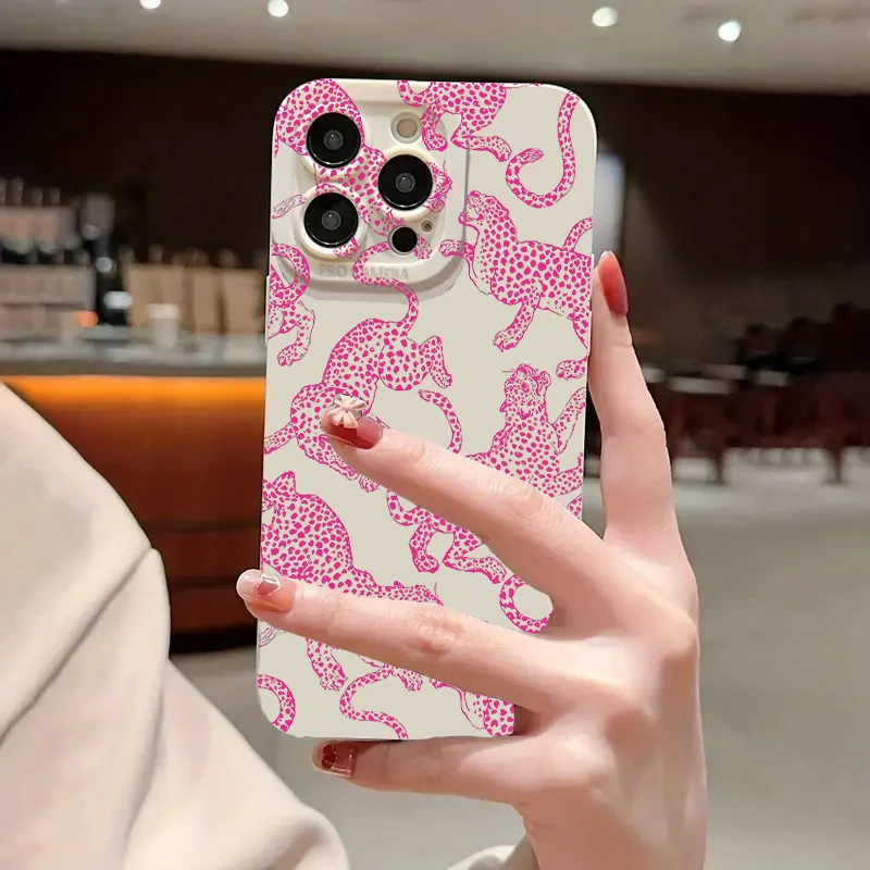 Sa14baa96df134935ac9ed9889859b3a4B-2.webp Pink Leopard Print Pattern Phone Case For iPhone 17 16 15 Pro Max 14 13 12 11 XS XR 7 8 Plus 16E Shockproof Soft Silicone Cover