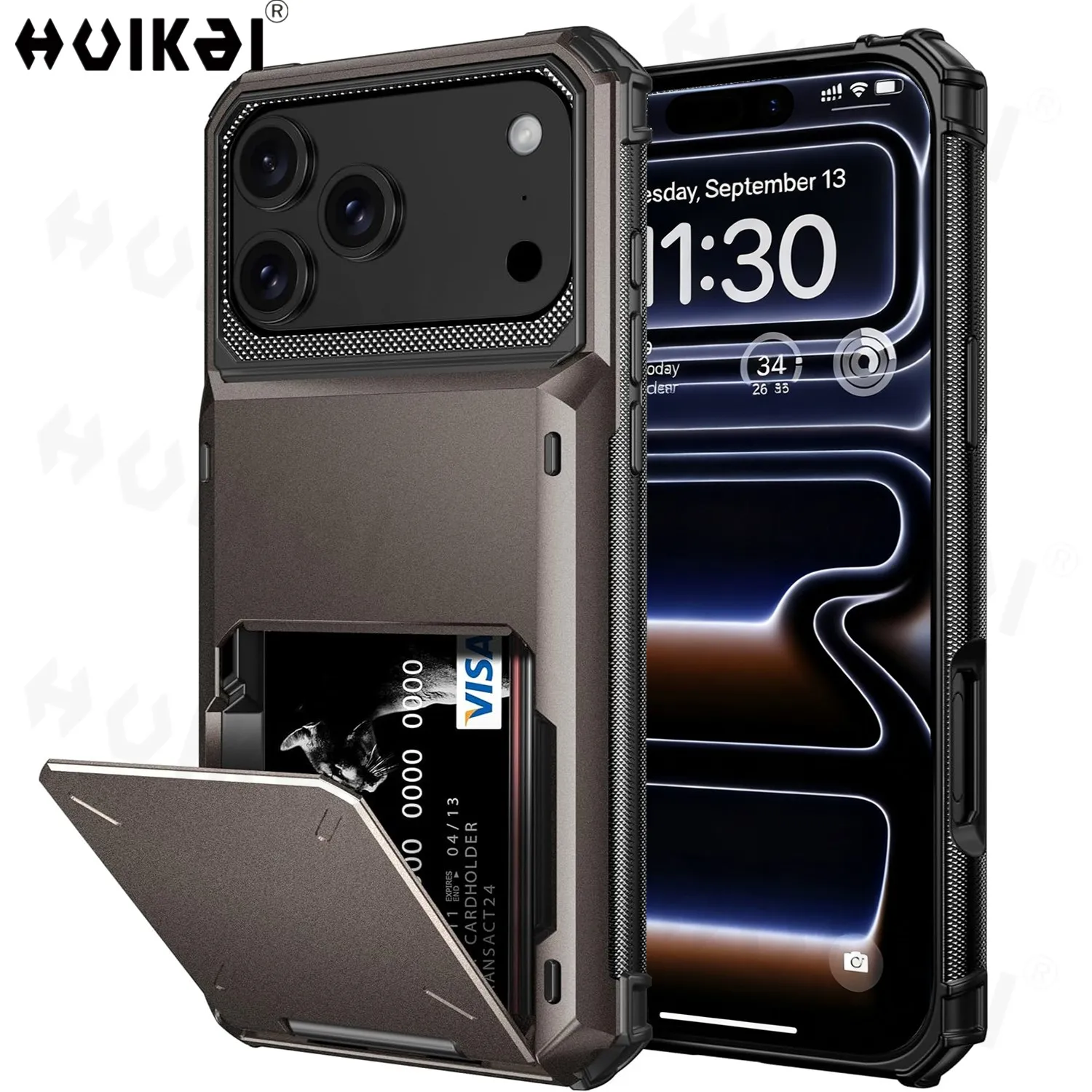 Sa2112c9e39bc40518496dcaf6d21e93aH.webp Card Holder Case For iPhone 17 Pro Max 16 15 Pro Max 14 13 12 11 Heavy Duty Wallet Hidden Flip Slot Protective Hard Back Covers