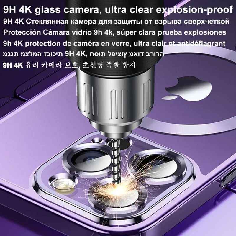 Sa2b70132e58f40758968af3e5c849c4d4.webp Luxury Plating For Magsafe Magnetic Case For iPhone 17 16 15 14 13 12 11 Pro Max Plus Wireless Charge Cover With Lens Protector