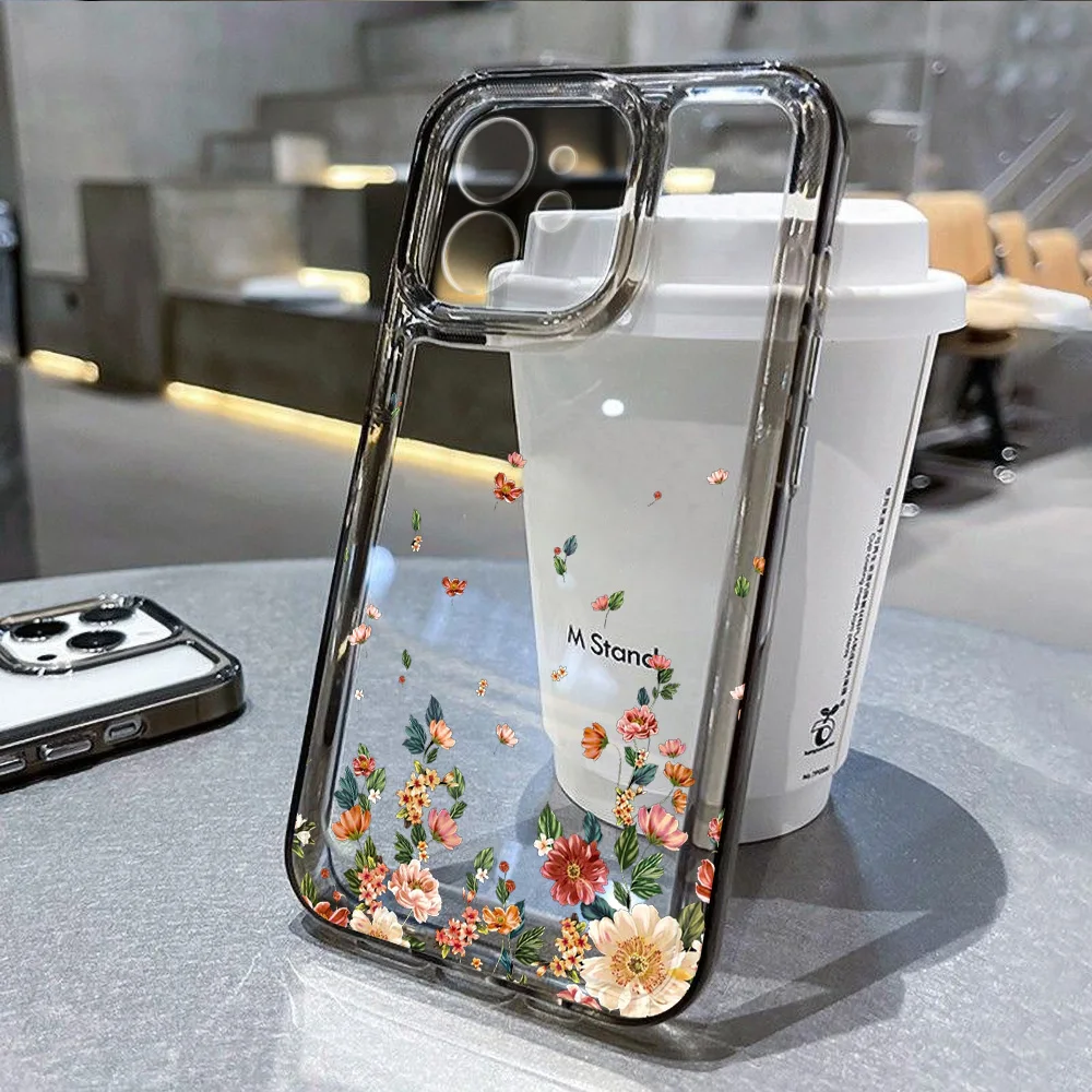 Sa3c9fc0ec6614ba7a4f79986ac6fb758i.webp Cute Daisy Flowers Phone Case For iPhone 11 Case iPhone 17 Pro 13 14 12 15 16 Pro Max 7 8 Plus X XR XS SE Soft Transparent Cover