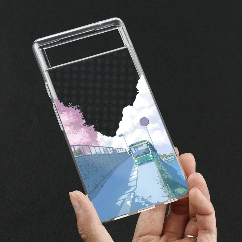 Japan Anime Landscape phone Case for Google Pixel 10 Pro XL 9 7a 7Pro 6a 6 6Pro 8 8 Pro 5G Clear Scenery Covers Fundas Skin