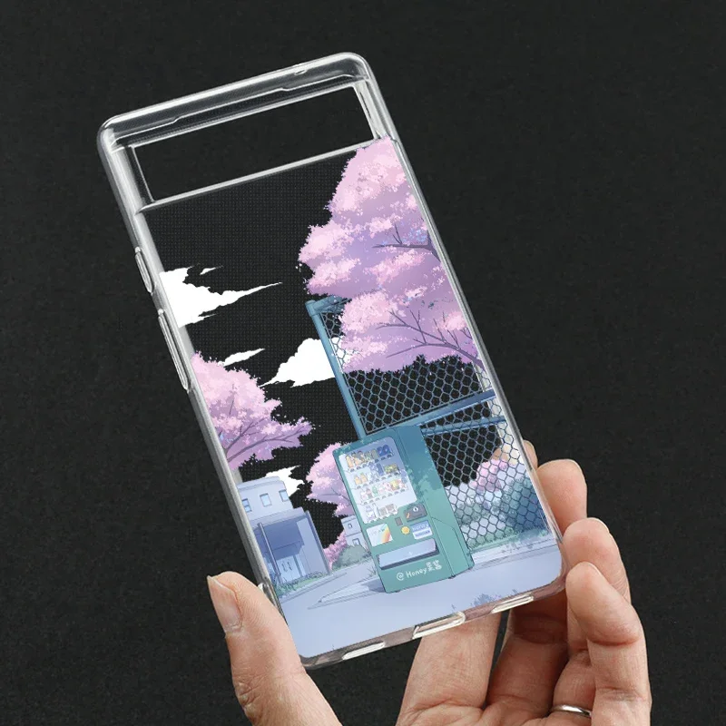 Japan Anime Landscape phone Case for Google Pixel 10 Pro XL 9 7a 7Pro 6a 6 6Pro 8 8 Pro 5G Clear Scenery Covers Fundas Skin