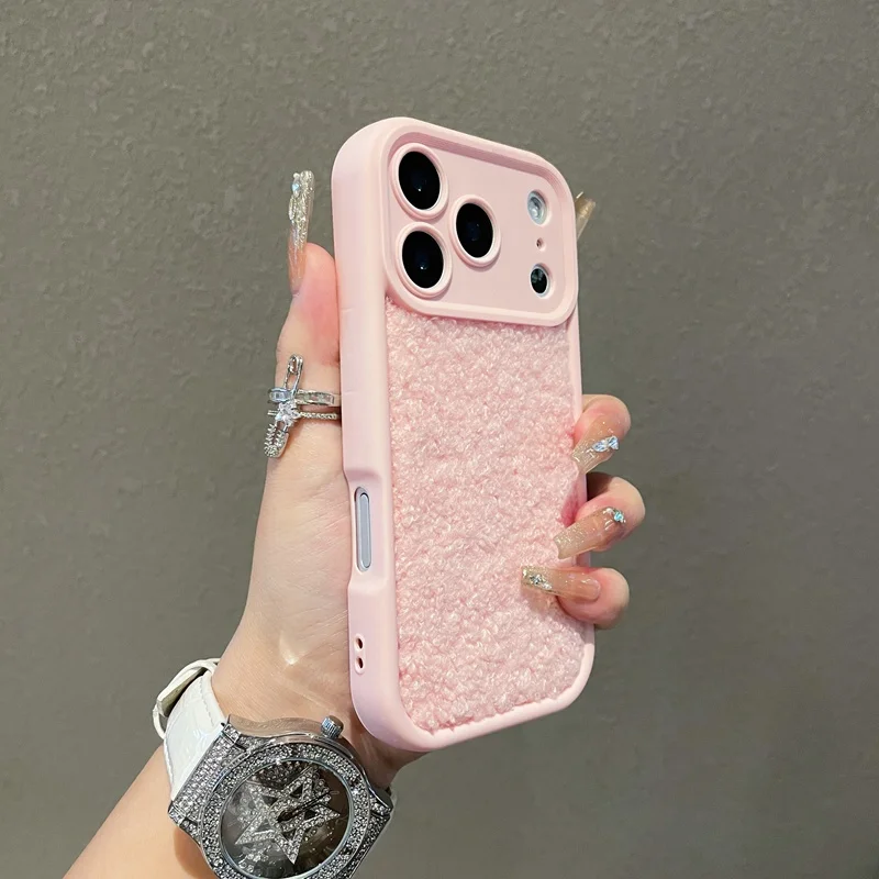 Sa65b537997574827ad1b08df73d0ff58g-2.webp Cute Fluffy Phone Case For iPhone 17 11 12 13 14 15 Pro Max 16 Plus XR XS Max Plush Solid Color Cover Soft Plush Coque