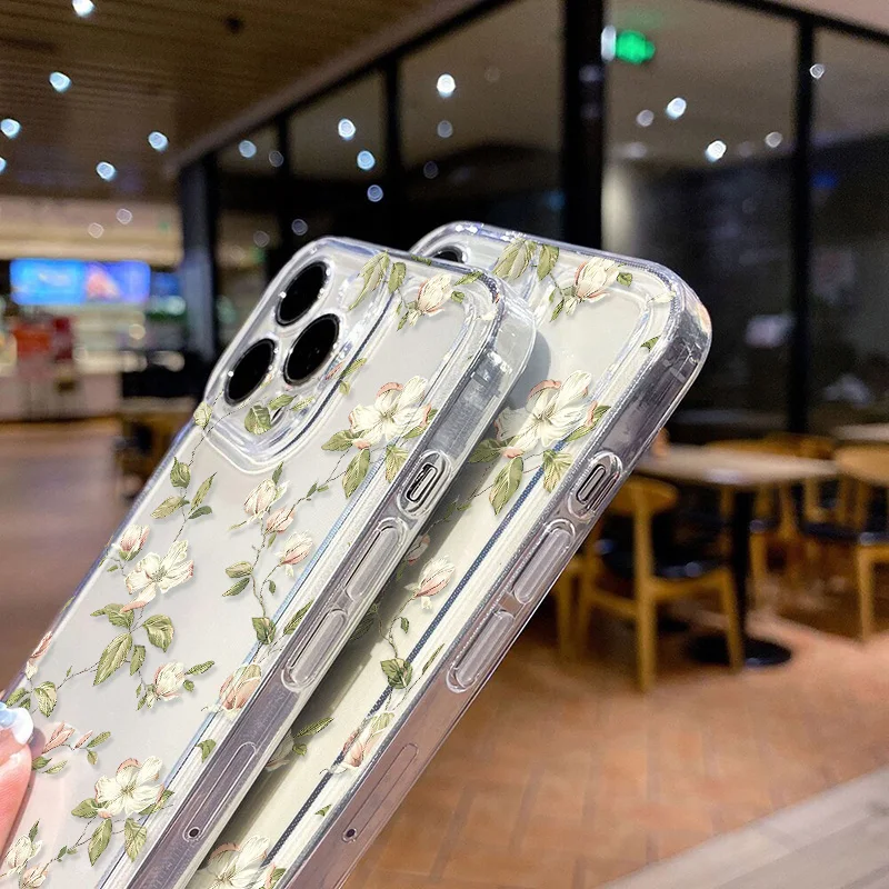 Sa6984782866d4f1782639de5501e748d3.webp Flower Phone Case For iPhone 11 Case iPhone 15 17 13 12 14 16 Pro Max X XR 7 8 Plus 17 Air SE 2 Soft Silicone Shockproof Cover
