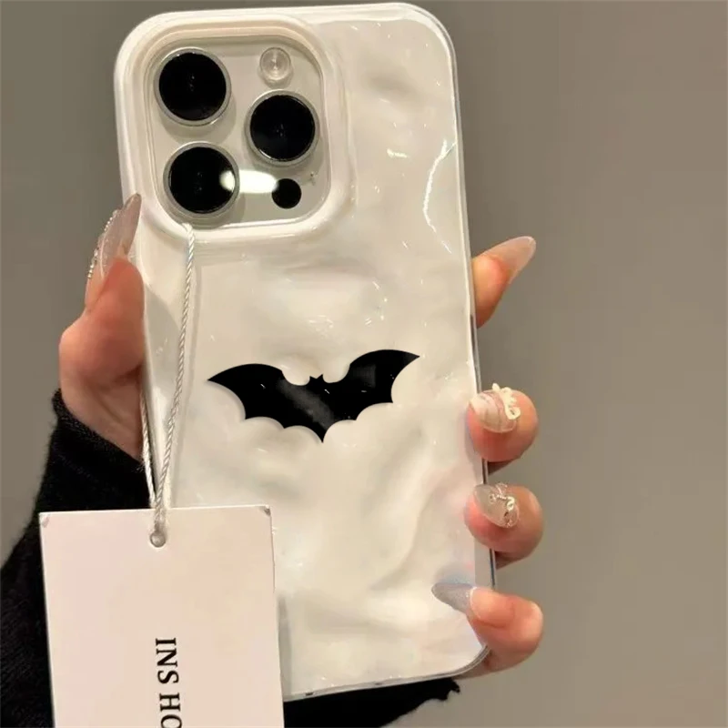 Sa700122047c64a978c50c73e23b0389eF.webp Minimalist Black Bat Wave Texture Phone Case For iPhone 17 Air 11 12 13 14 15 16 Pro Max Plus Soft TPU Back Cover Halloween Gift