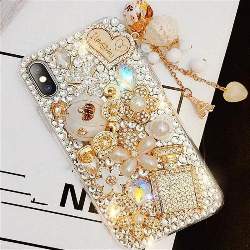 Sa70d0e8b7aed4a6497ffd770ddaa7f8al-2.webp Capa Rhinestone Love Case For iphone 16 15 Plus 14 13 Pro 12 Mini 11 Pro 17 Air XR 7 8 PLUS Phone Case Diamond Cover coque