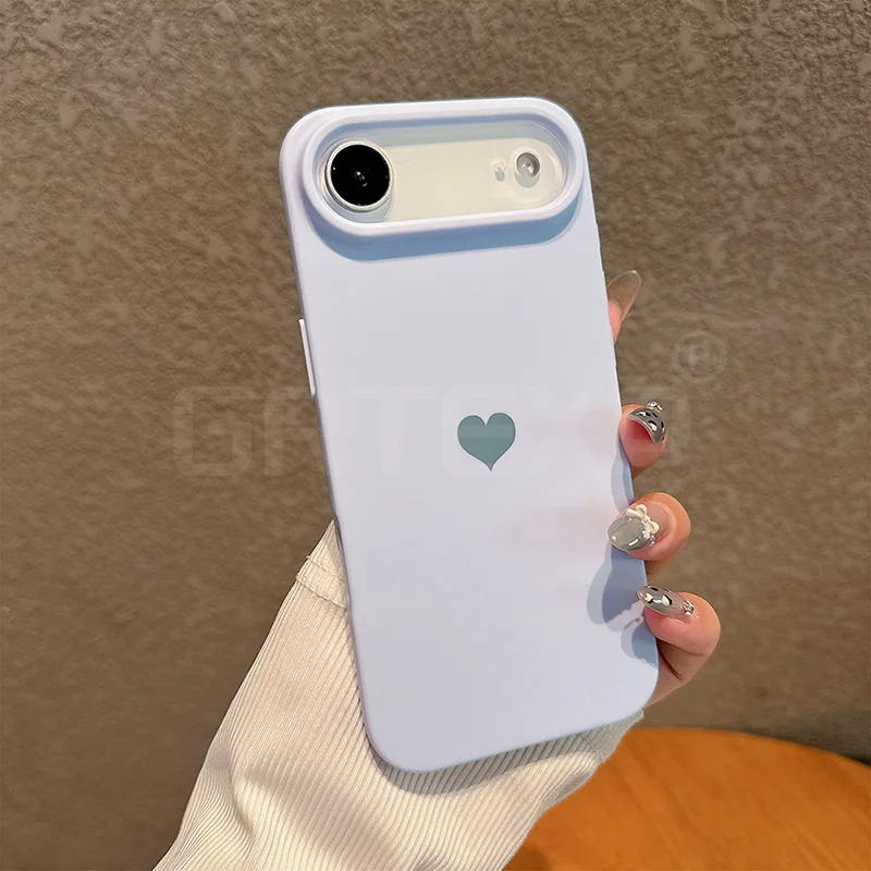 Sa80295af30e3414fae48b097f0de0af2Q.webp Matte Candy Color Love Heart Silicone TPU Soft Case For Iphone 17 Pro 17 Promax 17 Air Solid Color Frosted Shell 