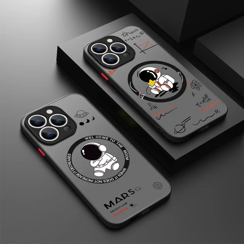 Sa8396dd2b0fd456891558353873a1662K.webp Magnetic For Magsafe Astronaut Case For iPhone Air 16e 17 15 Pro Max 14 13 12 Pro 11 16 Plus Shockproof Bumper Hard Matte Cover