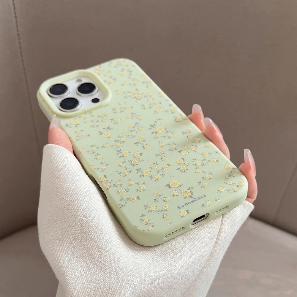Flower Pattern Silicone Phone Case For iPhone 17 16 15 14 13 12 11 Pro Max Plus Shockproof Bumper Back Cover