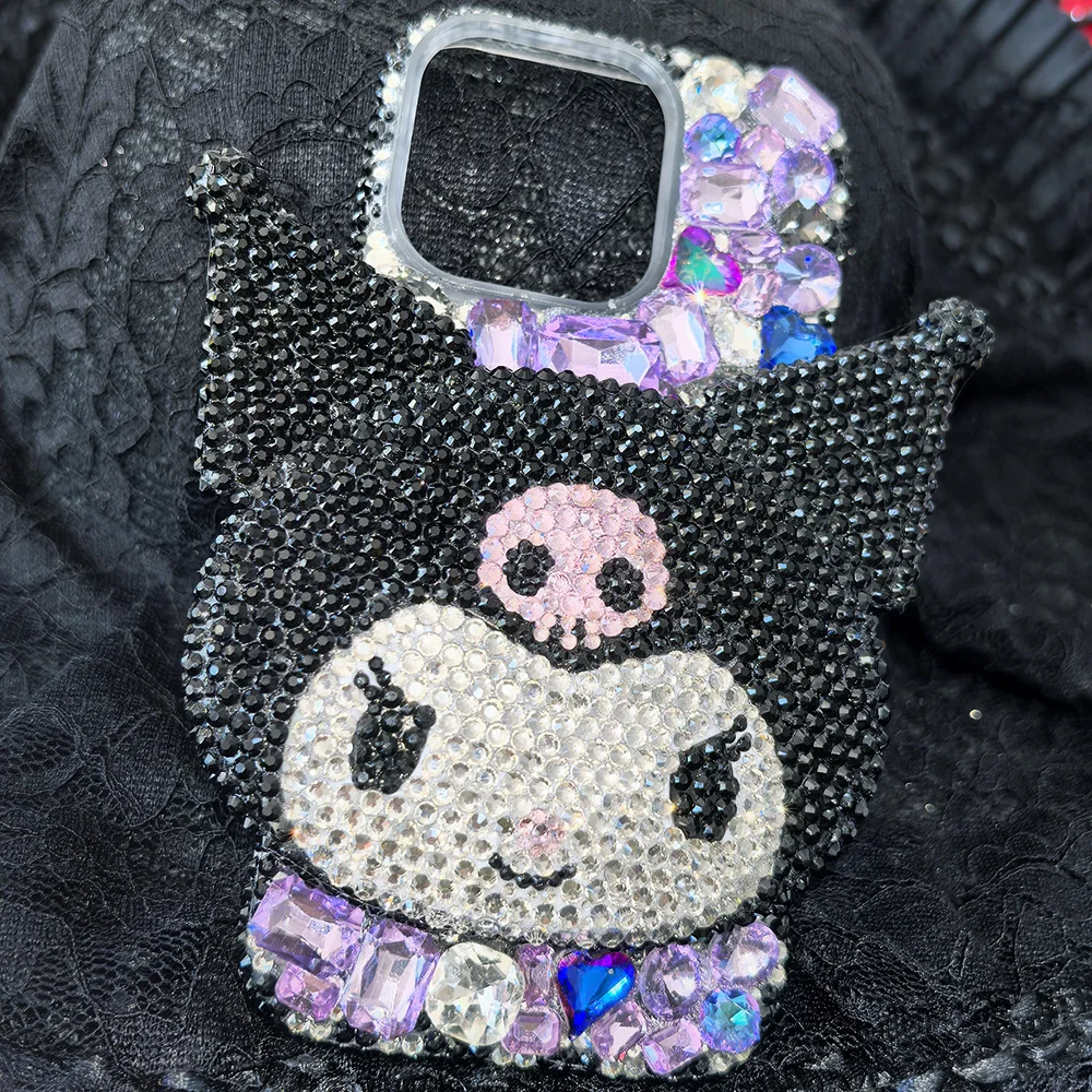 Sab9e3a7bd9434bde827a505fe2cf5079U.webp Cute Kitty Cat Rhinestone Bling Crystal Phone Case Chain For iPhone 16 12 13 14 15Pro Max X Xs XR 7 8 Plus SE 2 3 10 Transparent Bu