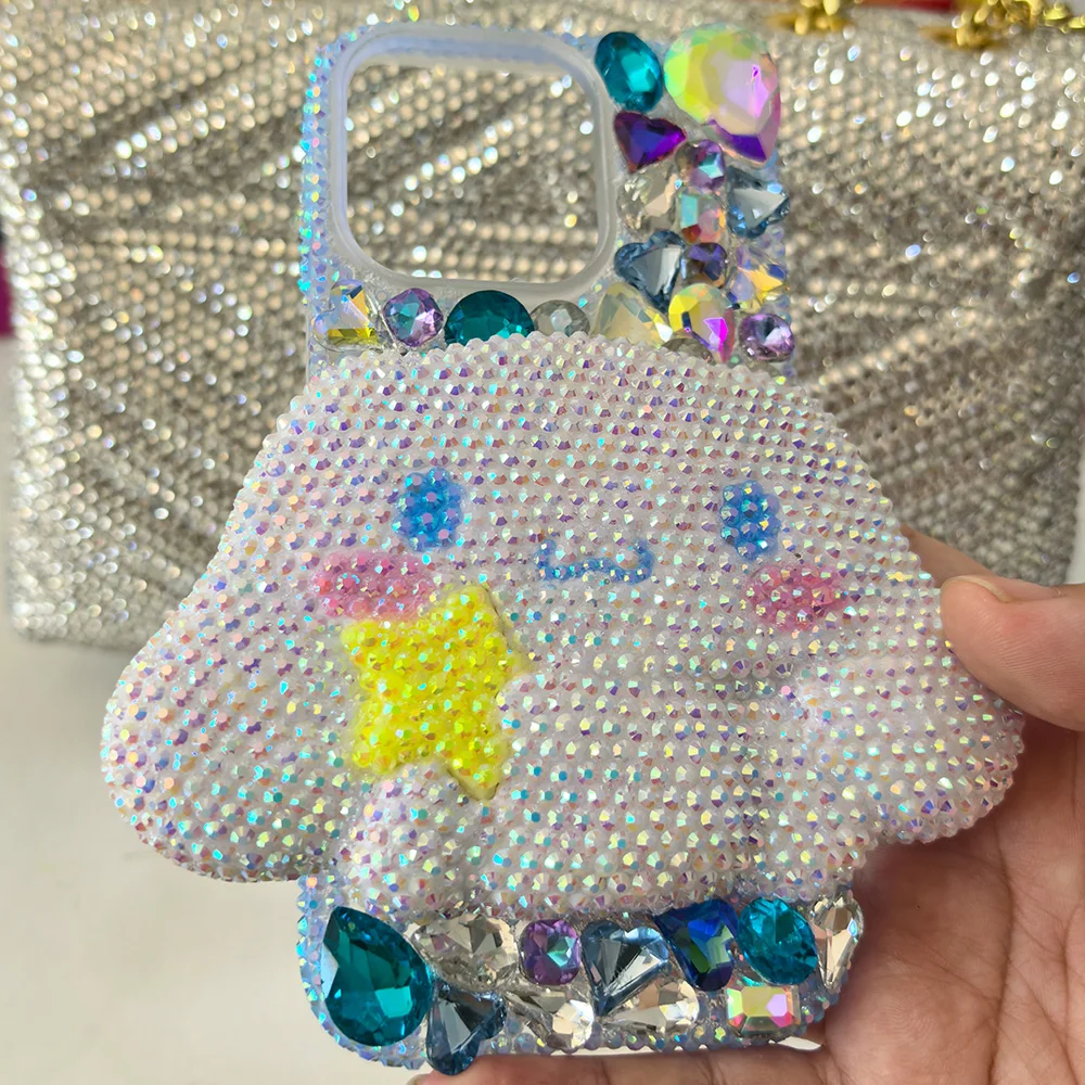 Saba4ec6cb5824dd0a939de974a62c4d4C.webp Cute Kitty Cat Rhinestone Bling Crystal Phone Case Chain For iPhone 16 12 13 14 15Pro Max X Xs XR 7 8 Plus SE 2 3 10 Transparent Bu