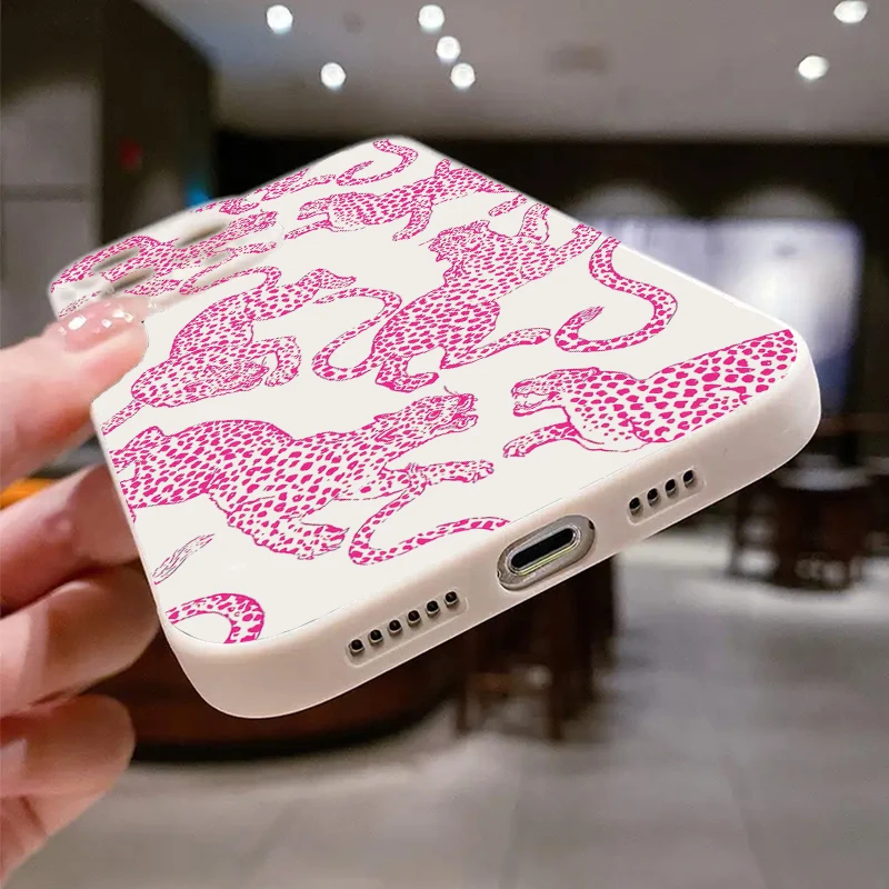 Sad101f156cfd453bbb12b7687613da97i-2.webp Pink Leopard Print Pattern Phone Case For iPhone 17 16 15 Pro Max 14 13 12 11 XS XR 7 8 Plus 16E Shockproof Soft Silicone Cover