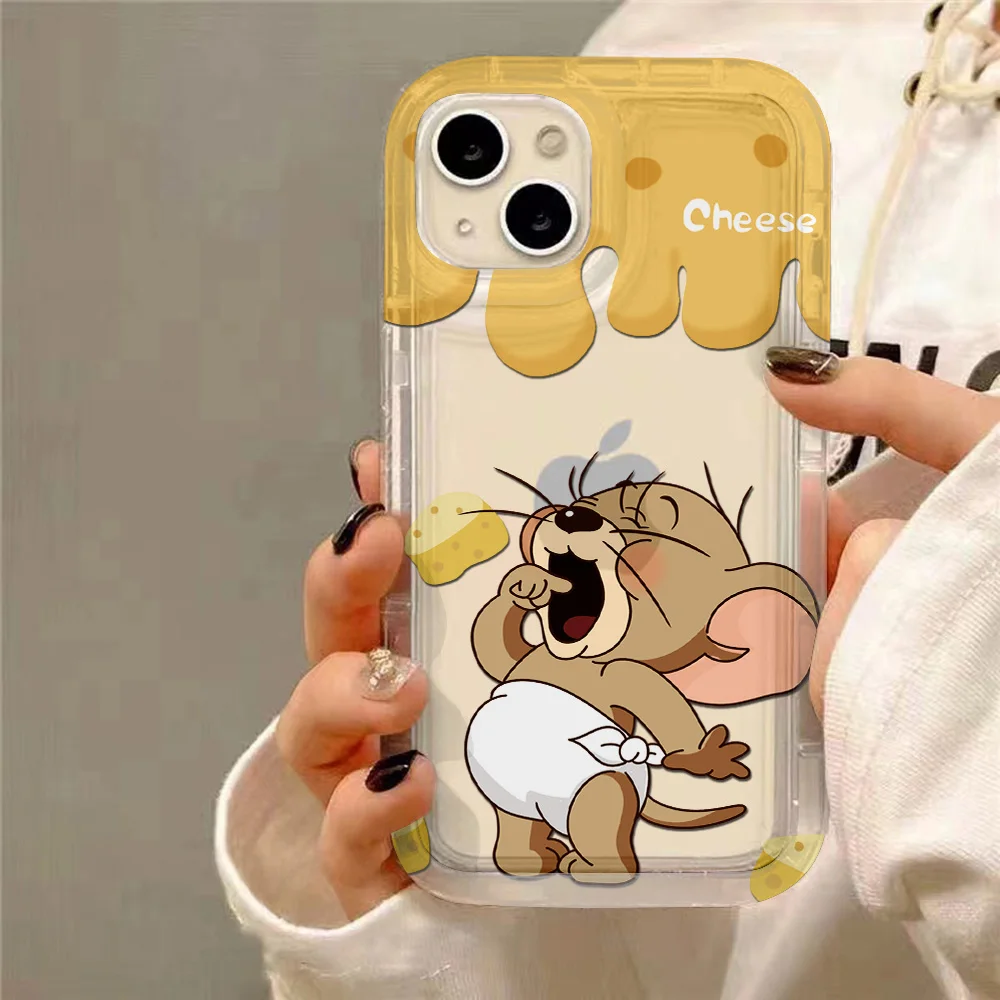 Sadb8e138ff2d43c7bb1bbca50025d0aat.webp Lovely Cartoon Clear Case for TomS JerryS IPhone 16 15 14 13 12 11 Pro Max 14 15 7 8 Plus X XR XS Max SE2020 Airbag Shockproof