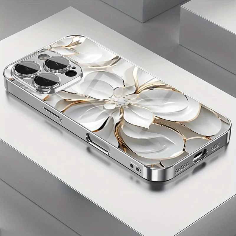 Sadc6bdc528fb4889900c345a9eb3ff445-1.webp Oil Painting White Flowers Tempered Glass Electroplated Phone Case For iPhone 17 16 15 14 13 12 11 Pro Max Plus 16E 17 Air Cover