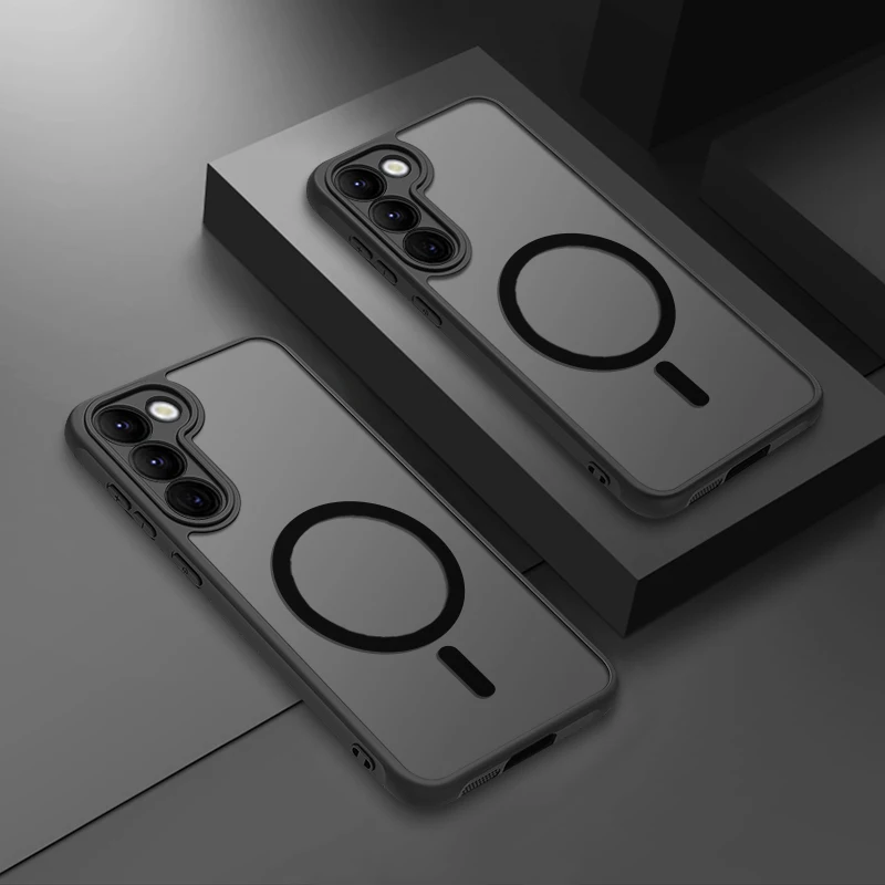Sade39a5b837445d7a36f1576948a57098.webp New Matte Phone Case For Samsung Galaxy S24 Ultra S23 S22 Plus S20 S21 FE Translucent Magsafe Magnetic Wireless Charge Cover