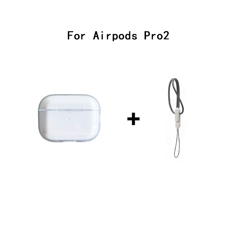 Clear Soft TPU Earphone Case AirPods 4 3 2 1 Pro Pro2 Pro 3 Shockproof with Lanyard Strap AirPods 4 Charging Case Cover