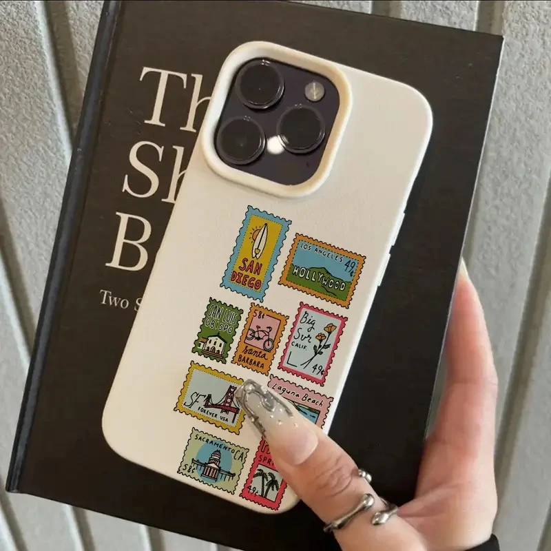 Vibrant Retro Stamp Lichee Design Phone Case For iPhone 17 16 15 14 Pro Max Plus Air 11 12 13 16 Plus XR XS 16E Shockproof Cover