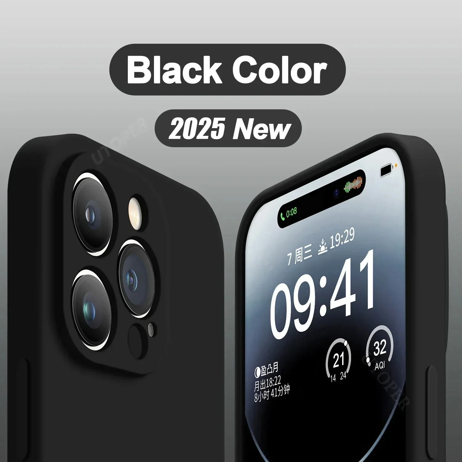 Sae763167a9464113953404174d47f9f9T.webp Brown New Liquid Silicone Camera Protection Case for iPhone 16 15 14 13 11 12 Pro Max Plus Soft Shockproof Colorful Cover
